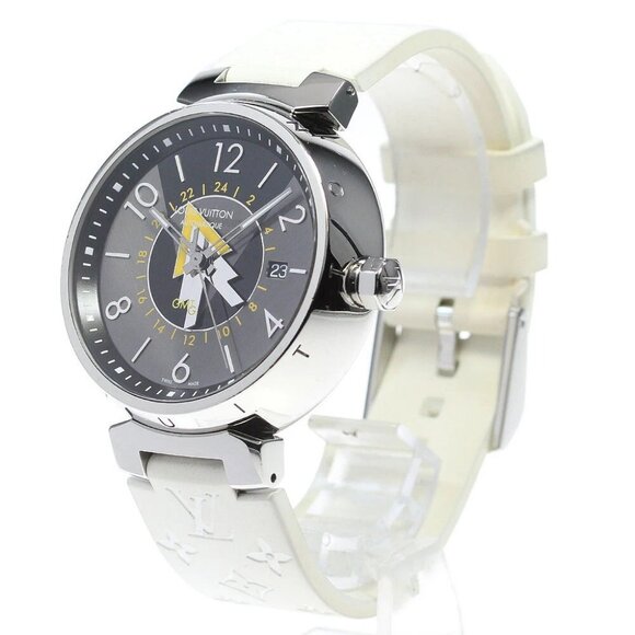 LOUIS VUITTON Tambour GMT Q1D31 Gray / Black Dial Automatic Men's Watch_866487 - Picture 10 of 12